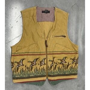Vintage Banana Republic Duck Print Hunting Vest Made in Hong Kong XL